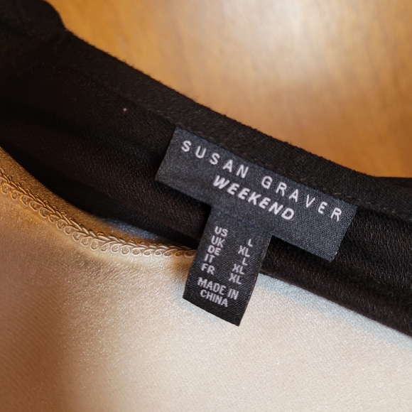 Susan Graver Weekend Cardigan Cover Up Black Sz L - Picture 6 of 7